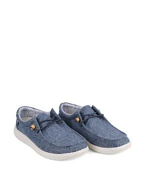 Чоловічі туфлі Walk in Pitas WP150 WALLABI LINEN тканинні блакитні - фото 3 - Miraton