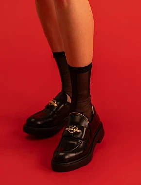 Жіночі туфлі Love Moschino шкіряні чорні - фото 7 - Miraton