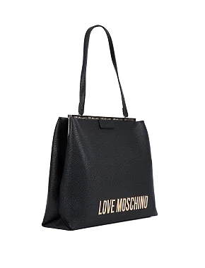 Жіноча сумка Love Moschino з екошкіри чорна з логотипом - фото 2 - Miraton