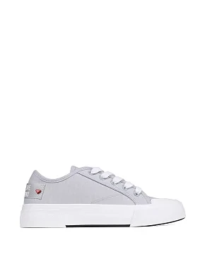 Жіночі кеди Love Moschino тканинні рисового кольору - фото 1 - Miraton