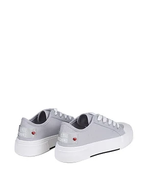 Жіночі кеди Love Moschino тканинні рисового кольору - фото 4 - Miraton