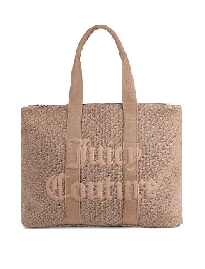 Жіноча сумка 2 в 1 Juicy Couture тканинна бежева - фото 1 - Miraton