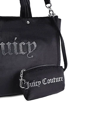 Жіноча сумка тоут Juicy Couture тканинна чорна - фото 5 - Miraton