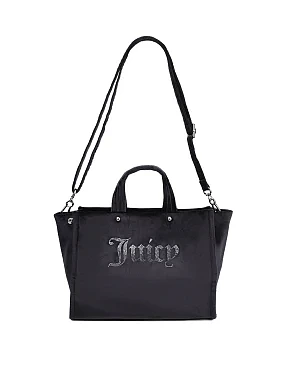 Жіноча сумка тоут Juicy Couture тканинна чорна - фото 7 - Miraton