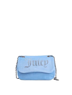 Жіноча сумка крос-боді Juicy Couture тканинна блакитна - фото 2 - Miraton