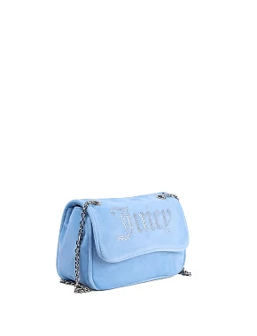 Жіноча сумка крос-боді Juicy Couture тканинна блакитна - фото 3 - Miraton
