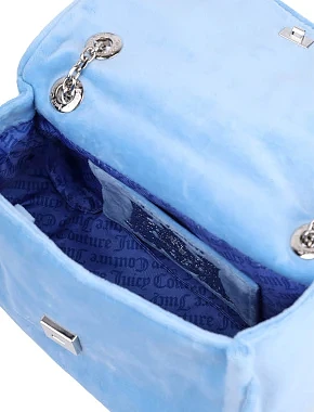 Жіноча сумка крос-боді Juicy Couture тканинна блакитна - фото 6 - Miraton