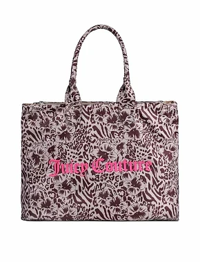Жіноча сумка 2 в 1 Juicy Couture тканинна бежева - фото 1 - Miraton