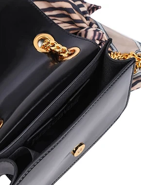 Женская сумка через плечо Just Cavalli из экокожи черная - фото 5 - Miraton