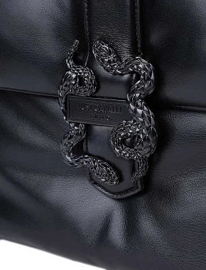 Женская сумка через плечо Just Cavalli из экокожи черная - фото 5 - Miraton