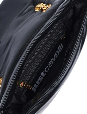 Женская сумка через плечо Just Cavalli из экокожи черная - фото 7 - Miraton