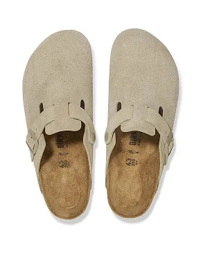 Жіночі сліпери BIRKENSTOCK Boston замшеві бежеві - фото 4 - Miraton