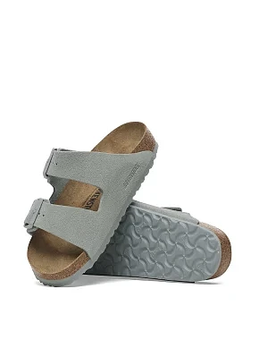 Жіночі шльопанці BIRKENSTOCK Arizona zamsz замшеві сірі - фото 2 - Miraton