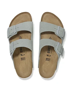 Жіночі шльопанці BIRKENSTOCK Arizona zamsz замшеві сірі - фото 4 - Miraton