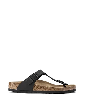 Жіночі шльопанці BIRKENSTOCK Gizeh Bf з екошкіри чорні - фото 2 - Miraton