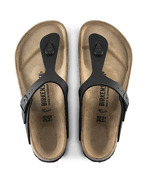 Жіночі шльопанці BIRKENSTOCK Gizeh Bf з екошкіри чорні - фото 5 - Miraton