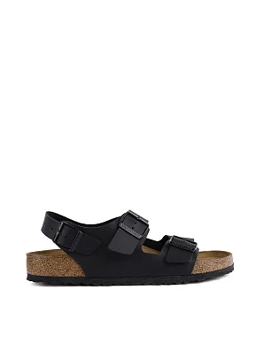 Жіночі сандалі BIRKENSTOCK Milano Black з екошкіри чорні - фото 1 - Miraton