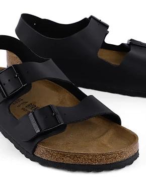 Жіночі сандалі BIRKENSTOCK Milano Black з екошкіри чорні - фото 5 - Miraton