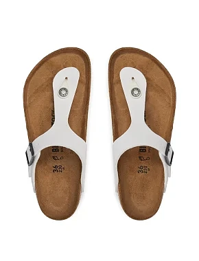 Жіночі шльопанці BIRKENSTOCK Gizeh з екошкіри білі - фото 4 - Miraton