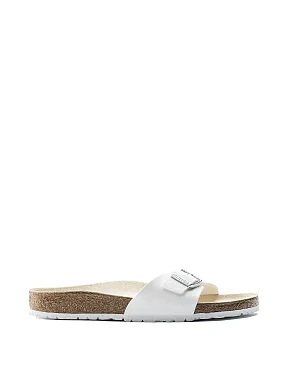 Жіночі шльопанці BIRKENSTOCK Madrid Bs з екошкіри білі - фото 1 - Miraton