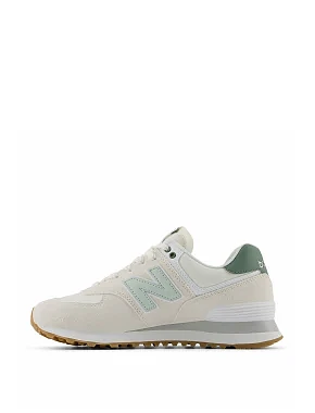 Жіночі кросівки New Balance 574 замшеві білі - фото 3 - Miraton