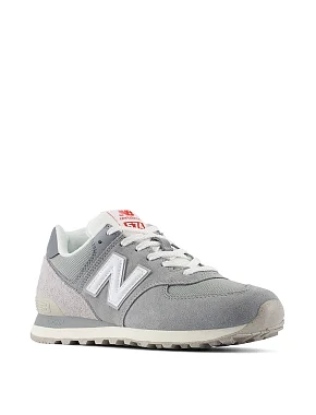 Мужские кроссовки New Balance 574 кожаные серые - фото 2 - Miraton