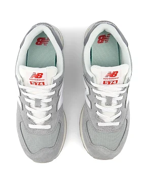 Мужские кроссовки New Balance 574 кожаные серые - фото 3 - Miraton