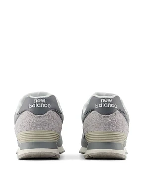 Мужские кроссовки New Balance 574 кожаные серые - фото 4 - Miraton