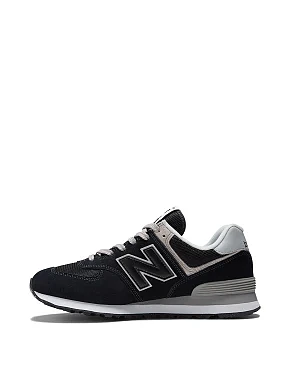 Чоловічі кросівки New Balance 574 замшеві чорні - фото 2 - Miraton