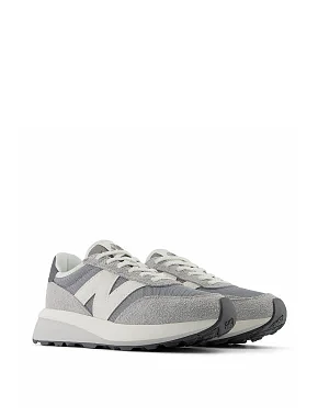 Мужские кроссовки New Balance 370 замшевые серые - фото 2 - Miraton