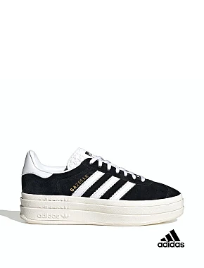 Жіночі кеди Adidas Gazelle Bold замшеві чорні - фото 1 - Miraton