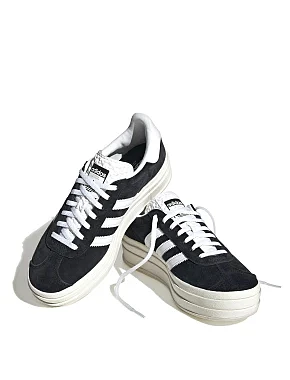 Жіночі кеди Adidas Gazelle Bold замшеві чорні - фото 3 - Miraton