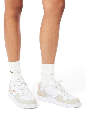 Жіночі кеди Lacoste T-Clip велюрові білі - фото 7 - Miraton
