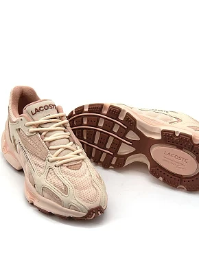 Женские кроссовки Lacoste велюровые розовые - фото 8 - Miraton