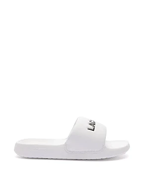 Жіночі шльопанці Lacoste гумові білі - фото 1 - Miraton
