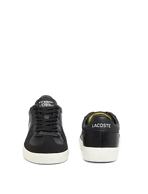 Чоловічі кеди Lacoste шкіряні чорні - фото 5 - Miraton