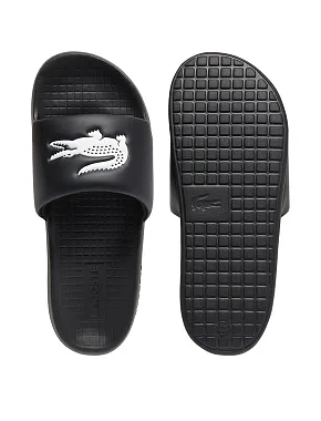 Чоловічі шльопанці Lacoste гумові чорні - фото 4 - Miraton