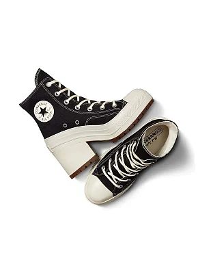 Жіночі кеди Converse Chuck 70 De Luxe Heel тканинні чорні - фото 6 - Miraton