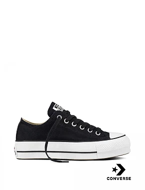 Жіночі кеди Converse Chuck Taylor All Star Lift Platform тканинні чорні - фото 1 - Miraton