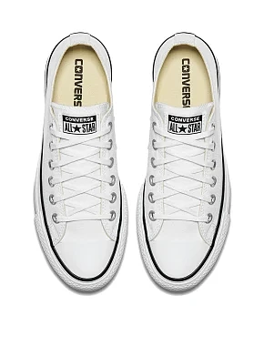 Женские кеды Converse Chuck Taylor All Star Lift Platform тканевые белые - фото 4 - Miraton