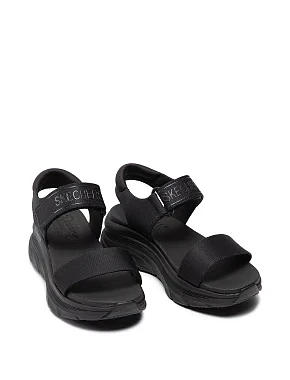 Жіночі сандалі Skechers D'Lux Walker тканинні чорні - фото 4 - Miraton