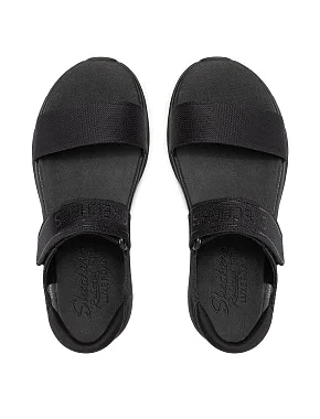 Жіночі сандалі Skechers D'Lux Walker тканинні чорні - фото 5 - Miraton