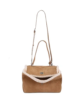 Женская сумка тоут MIRATON замшевая бежевая - фото 7 - Miraton