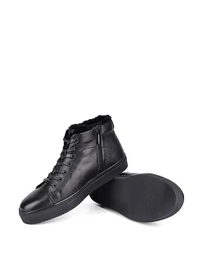 Мужские ботинки кожаные черные - фото 5 - Miraton