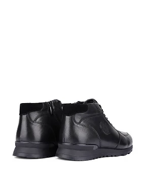 Мужские ботинки кожаные черные - фото 4 - Miraton