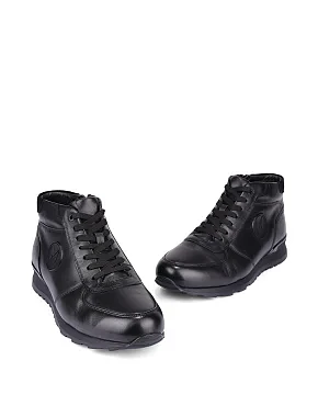 Мужские ботинки кожаные черные - фото 5 - Miraton