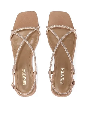 Жіночі сандалі велюрові бежеві - фото 1 - Miraton