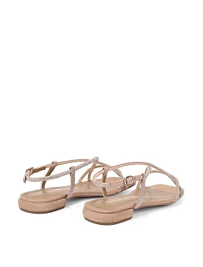 Жіночі сандалі велюрові бежеві - фото 3 - Miraton