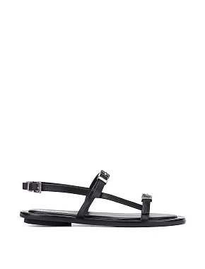 Жіночі сандалі шкіряні чорні - фото  - Miraton