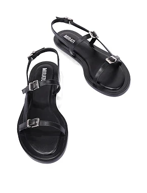 Жіночі сандалі шкіряні чорні - фото 1 - Miraton